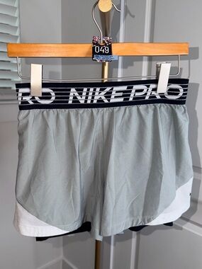 49. Nike Pro Flex 2 in 1 Shorts in Grey and White